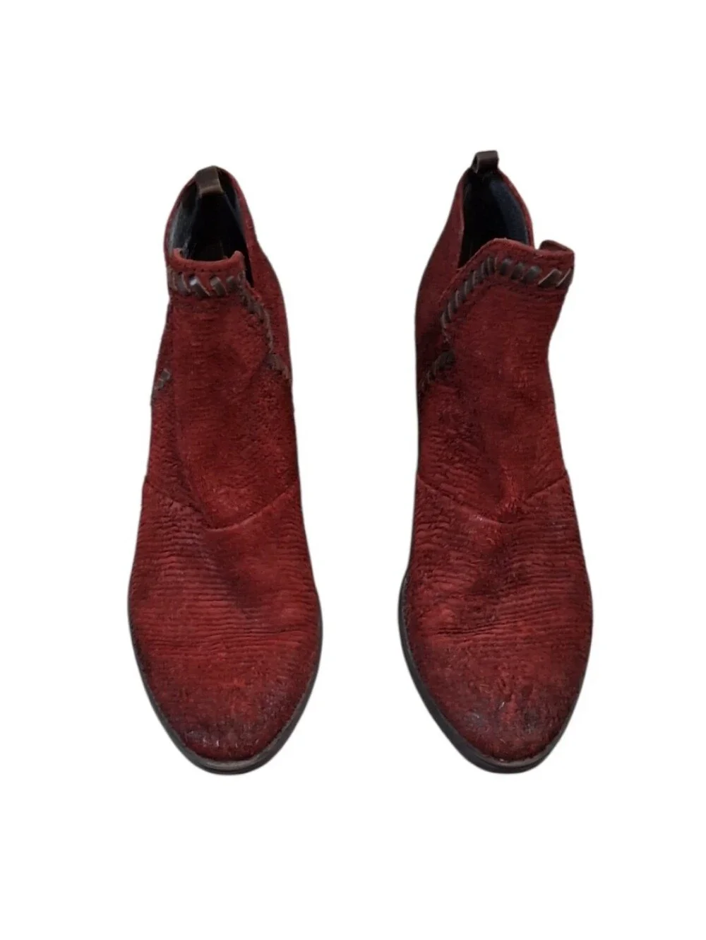 OTBT Venture Women's Red Western Textuted Rustic Ankle Booties Size 9.5